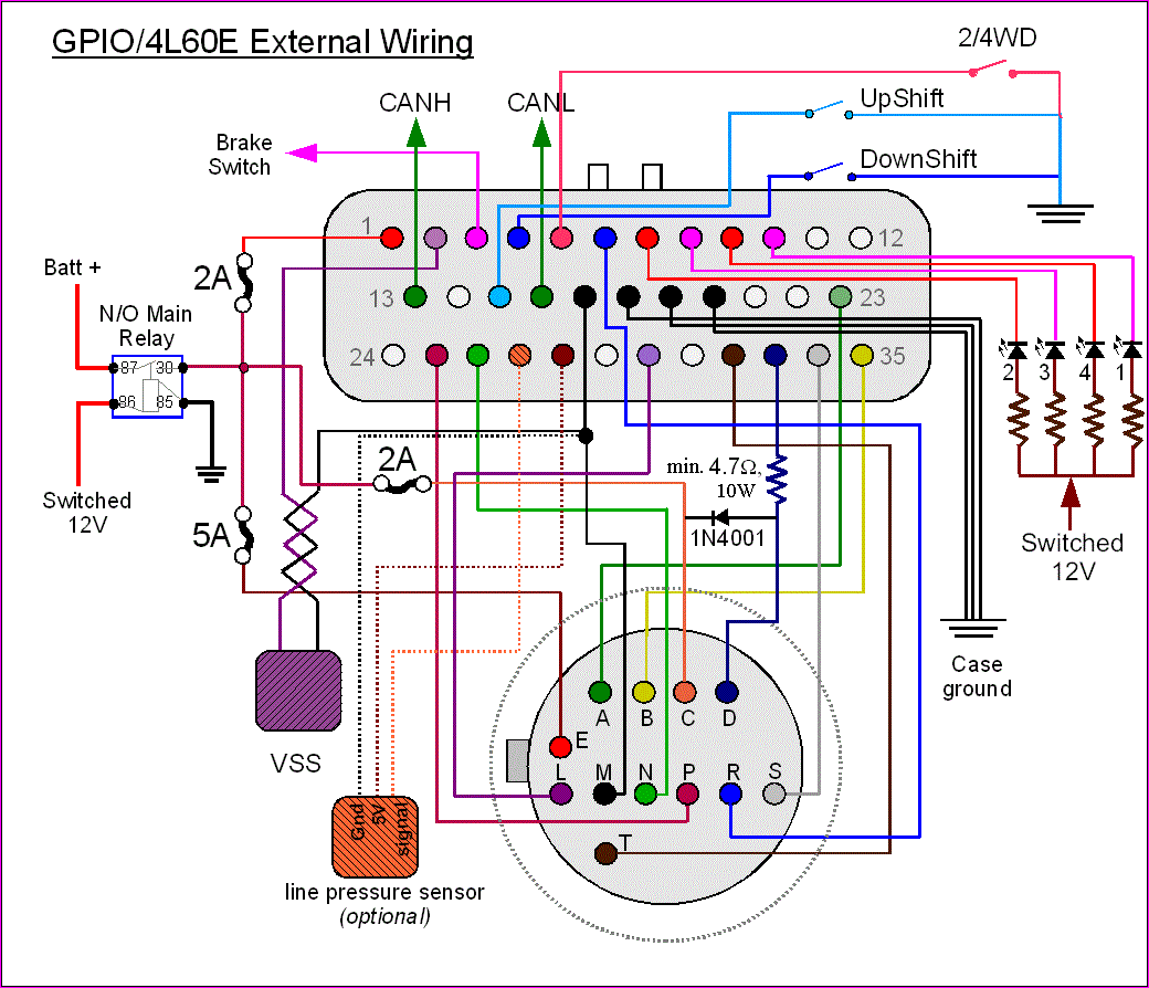 External 4l60e Wiring Harness Diagram & Connector Pinout - CPT 4l60e