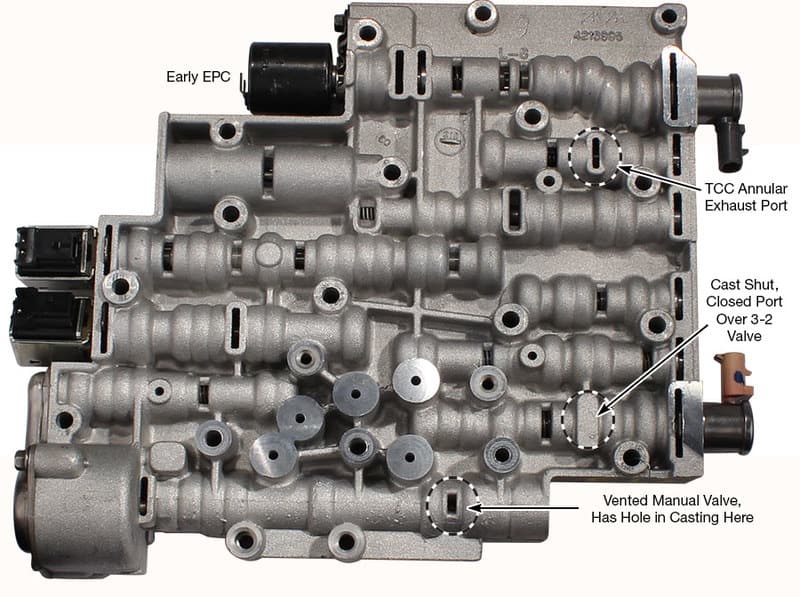 2000 - 2002 4l60e valve body identification