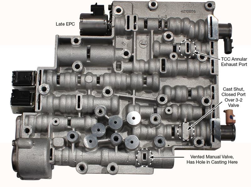 2003 - 2008 4l60e valve body identification 